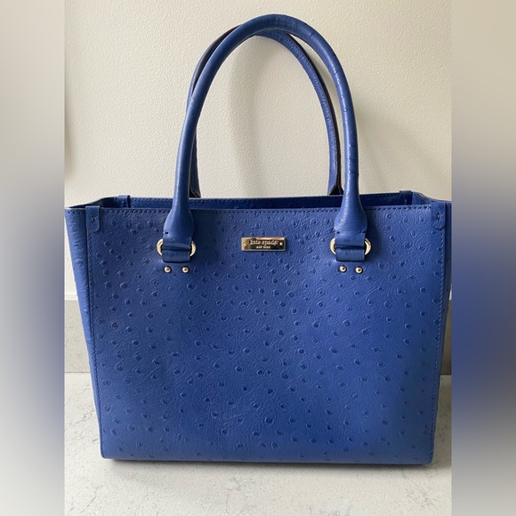 NEVER USED Blue Kate Spade handbag with duster. - Picture 2 of 6